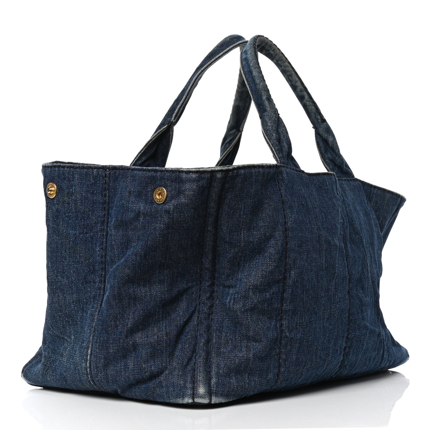 Denim Logo Tote Bleu