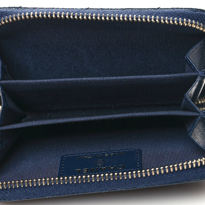 Chanel Caviar Quilted Zip Card Holder Navy 5 of 8