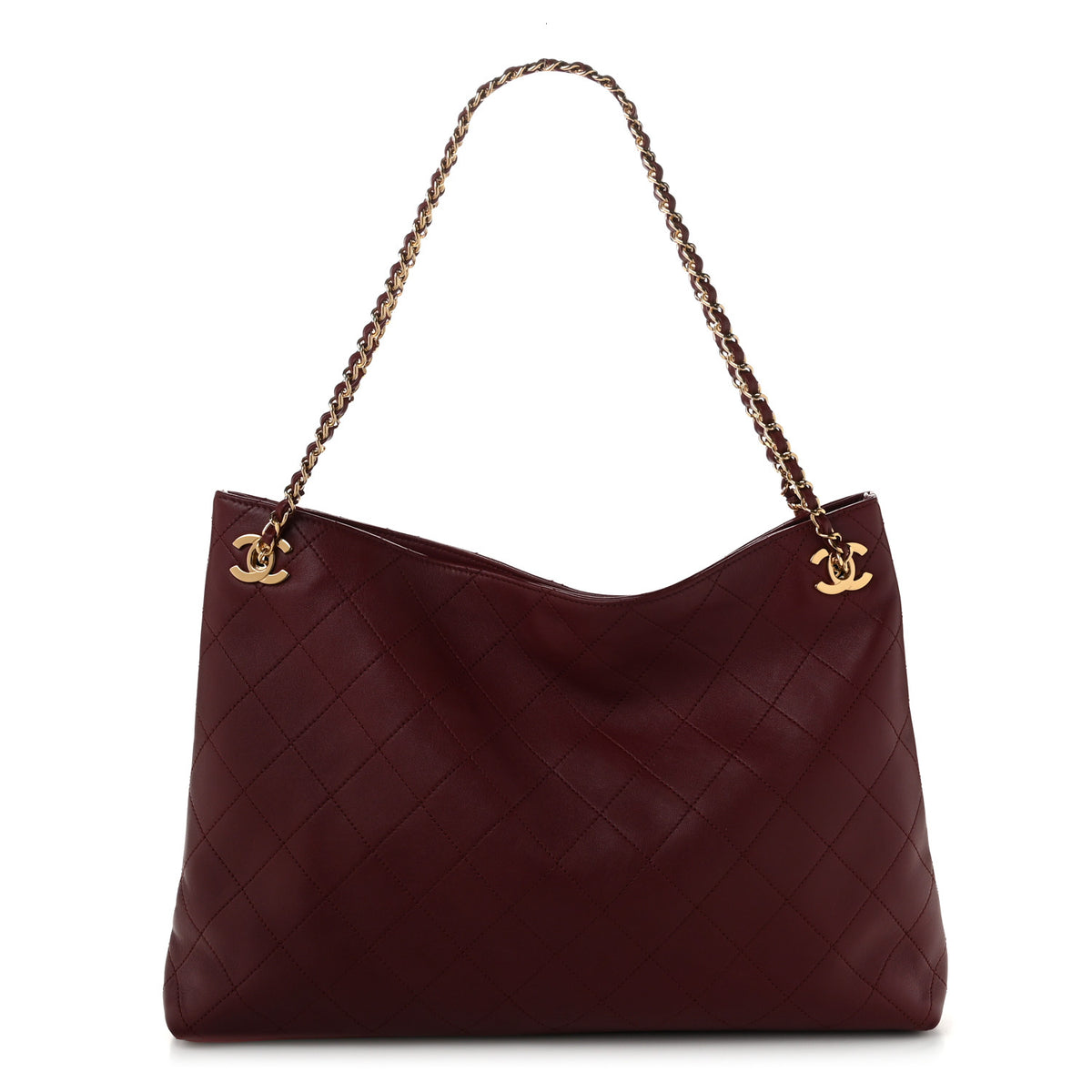 Chanel Lambskin Quilted Eyes On You Large Shopping Bag Burgundy 1 of 10