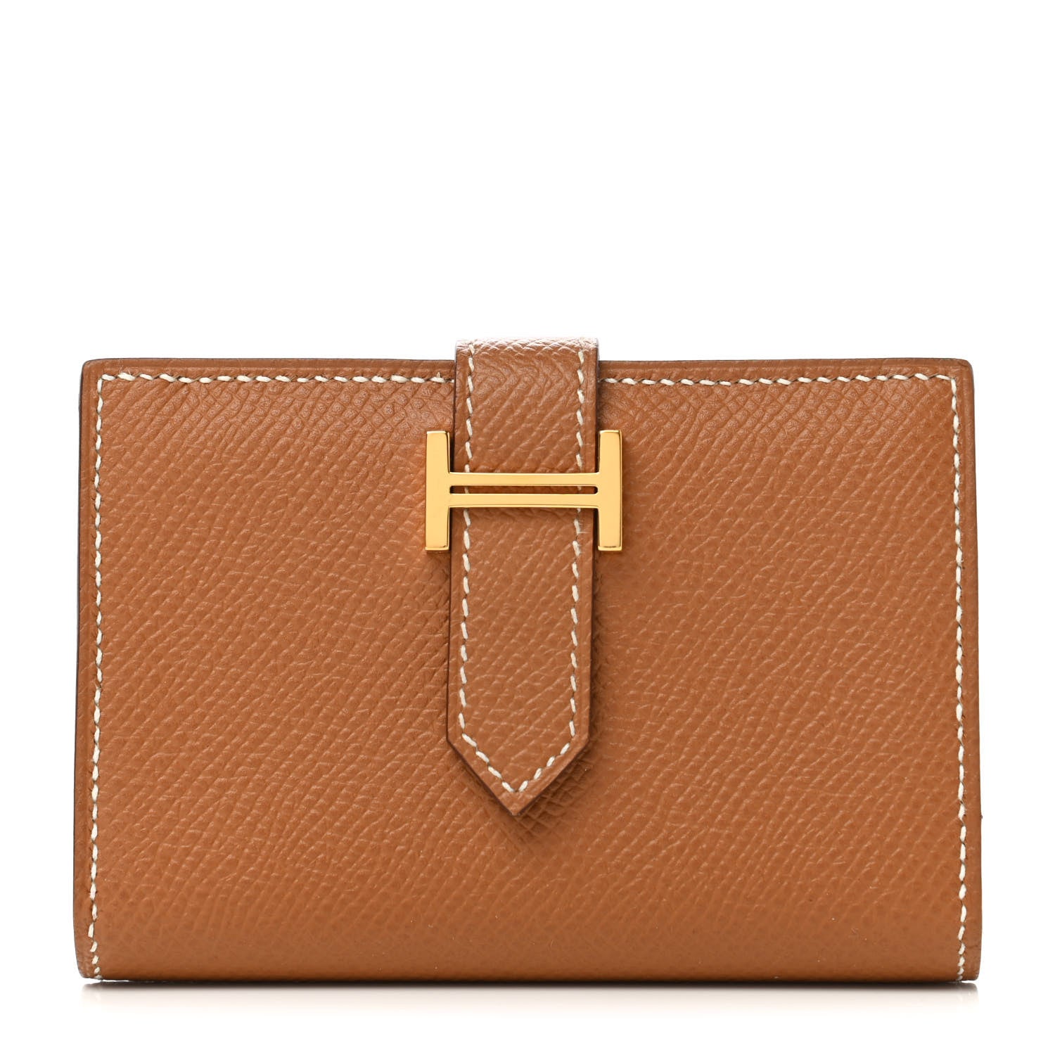 Hermes Epsom Bearn Card Holder Wallet Gold 1 of 9