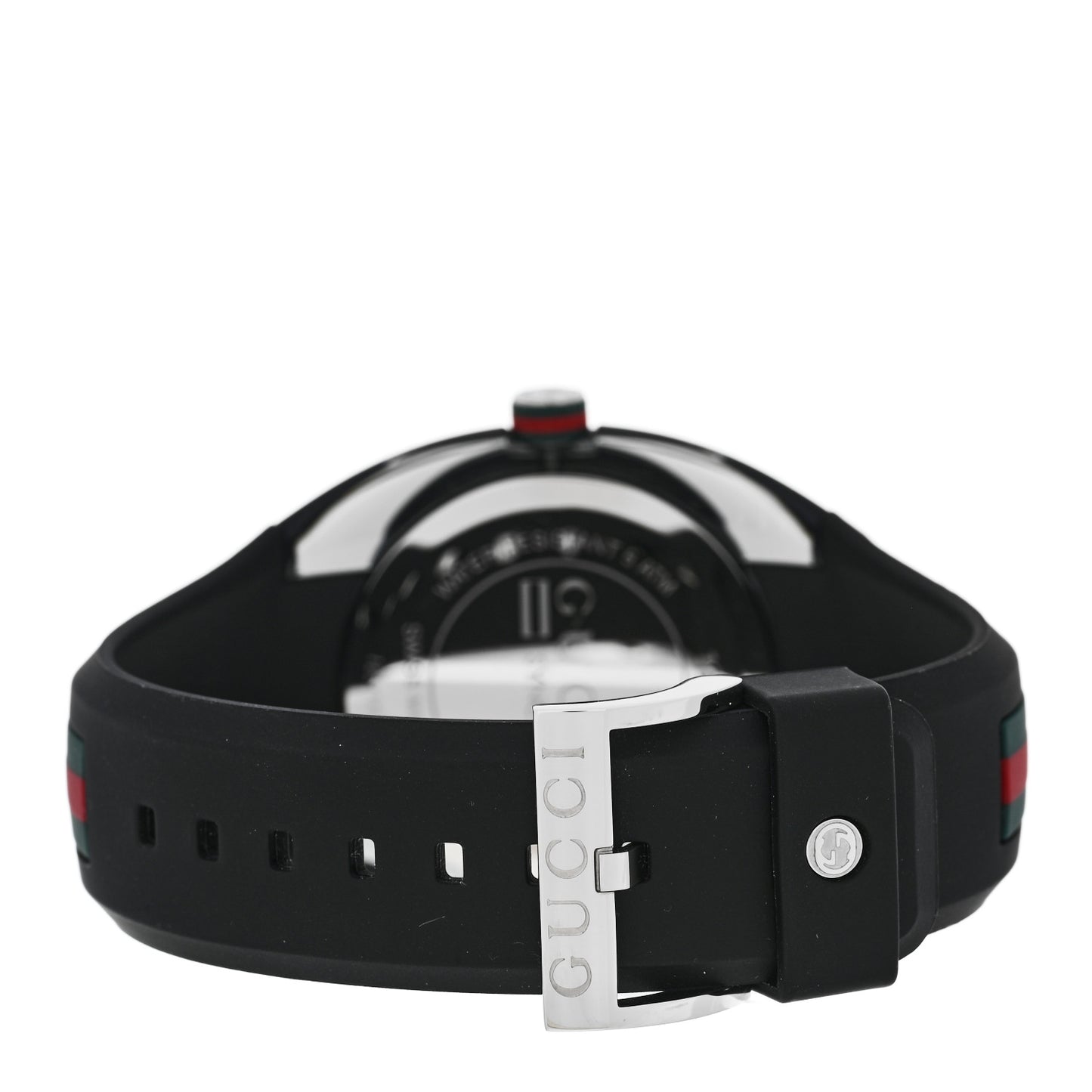 Stainless Steel Rubber 46mm Sync Web Quartz Watch Black