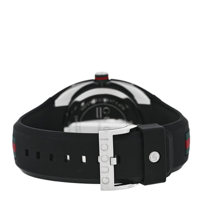 Gucci Stainless Steel Rubber 46mm Sync Web Quartz Watch Black 3 of 5