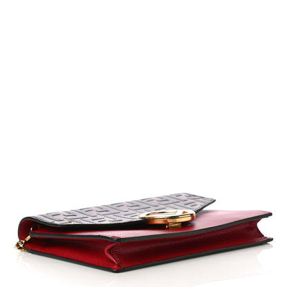Fendi Vitello Cruise F is Fendi FF 1974 Embossed Medium Envelope Wallet On Chain Fragola Maya Black 4 of 12