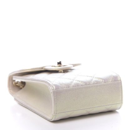 Chanel Iridescent Lambskin Quilted CC Phone Holder Ivory 4 of 12