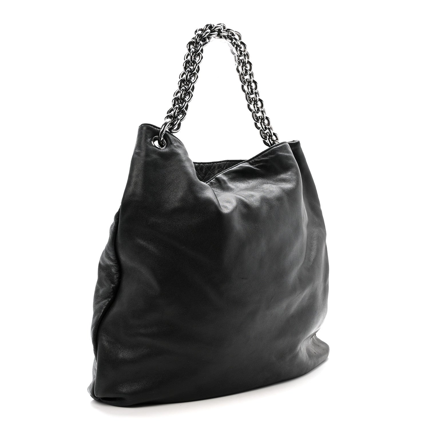 Chanel Lambskin Large Soft and Chain Hobo Black 3 of 12