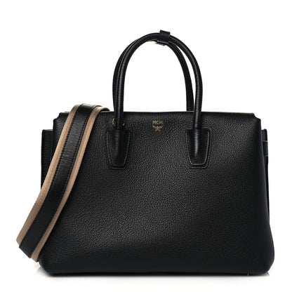 MCM Grained Calfskin Medium Milla Tote Black 1 of 9