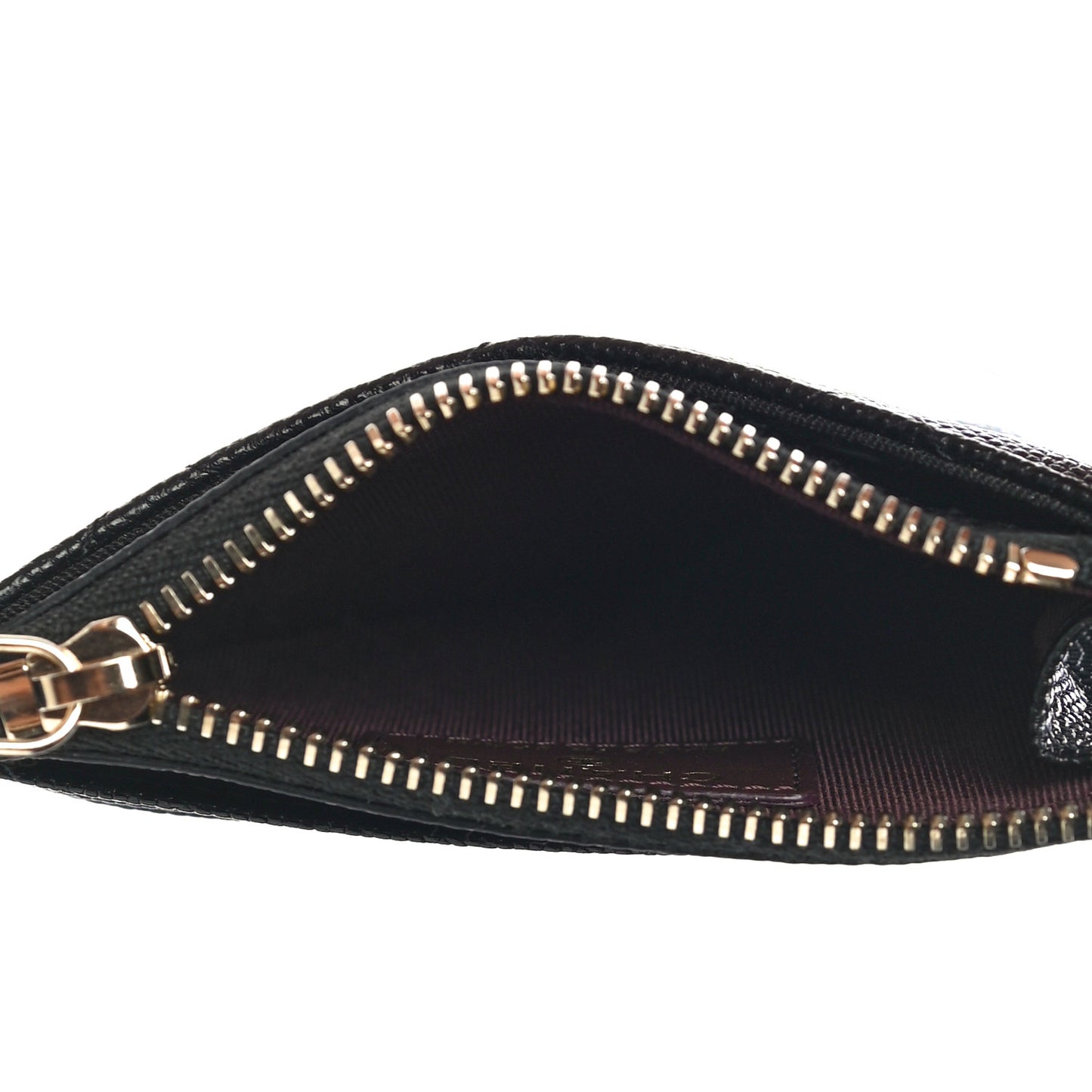 Caviar Quilted CC Zip Card Holder Black