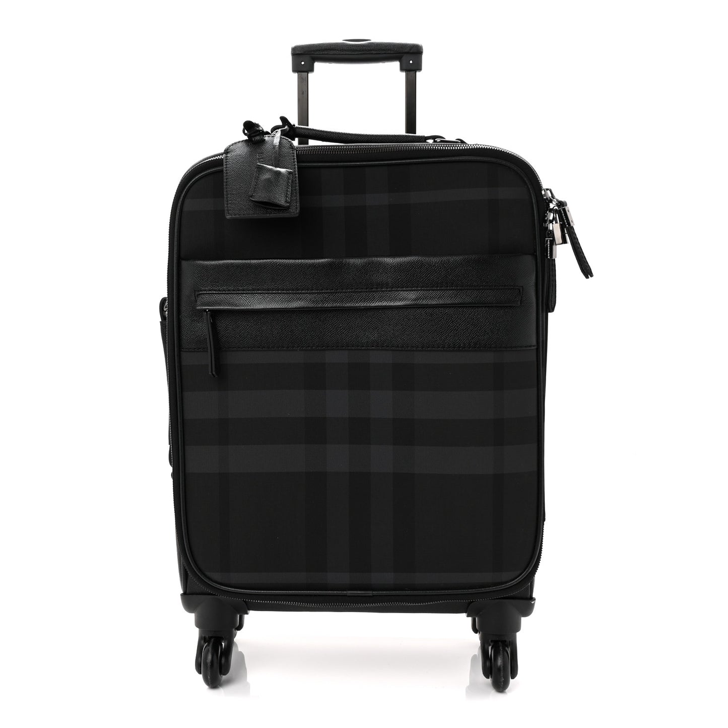 Smoked Check Carry-On Suitcase Black