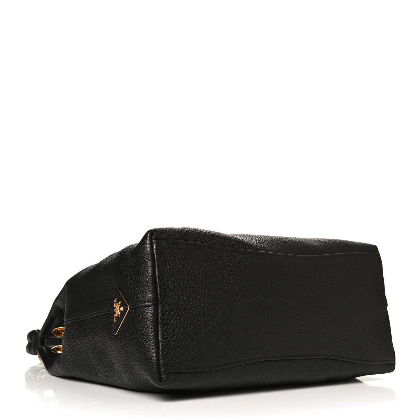 Vitello Phenix Embossed Logo Hobo Black