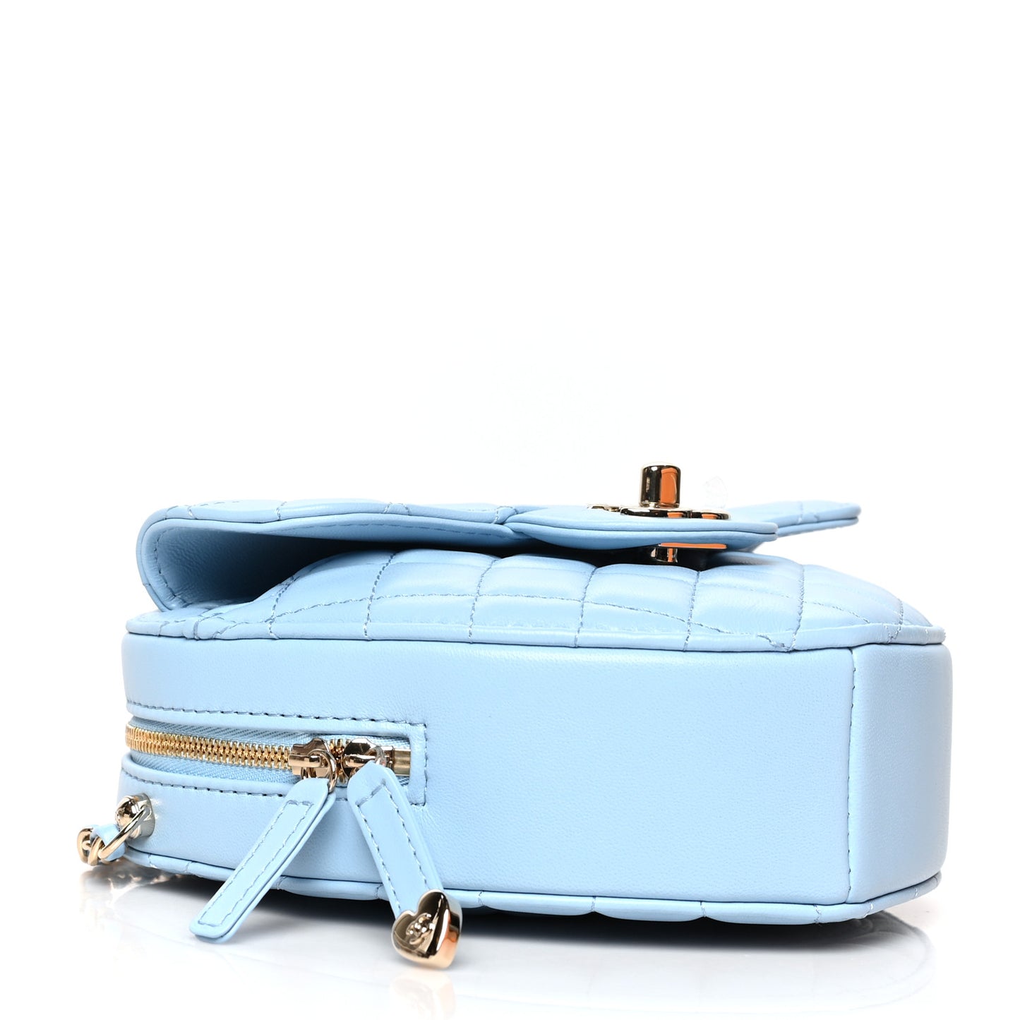 Lambskin Quilted CC In Love Heart Bag Light Blue