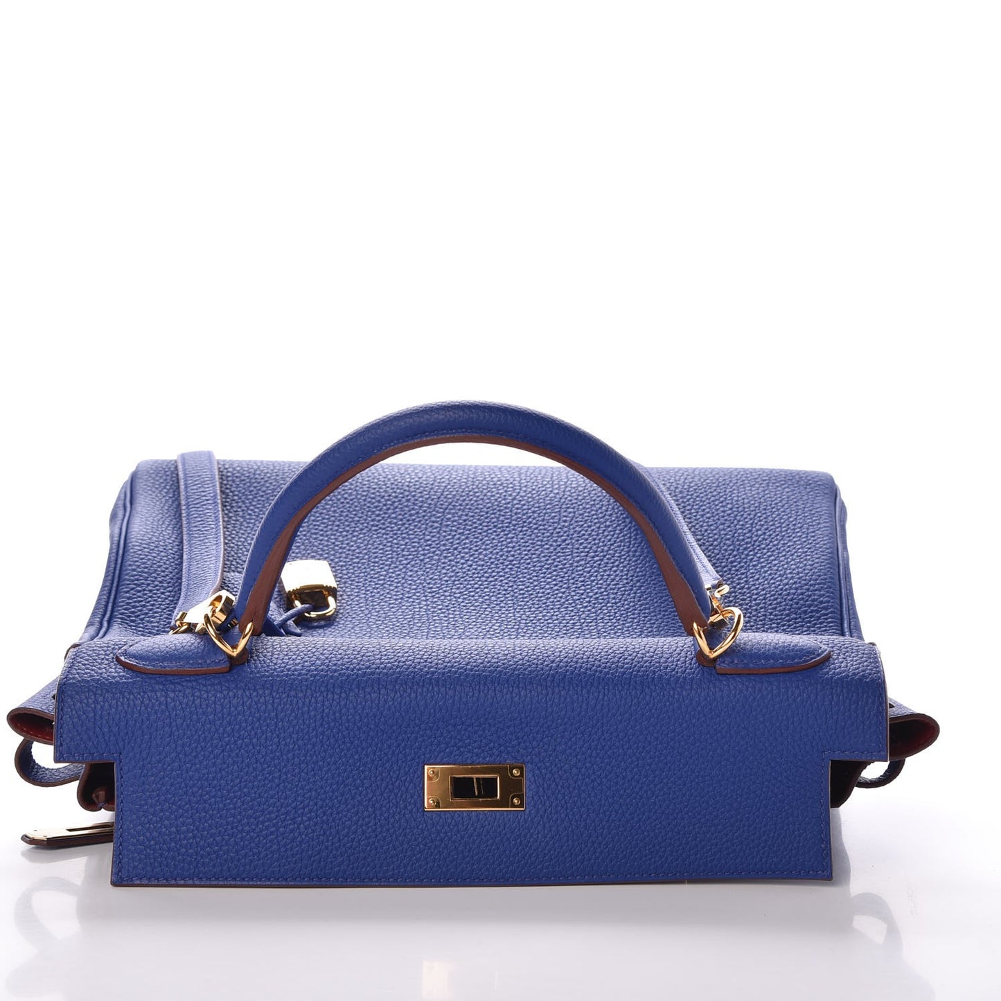 Togo Horseshoe Kelly Retourne 32 Bleu Electrique Rouge H