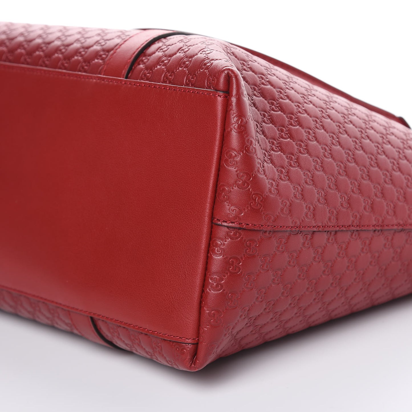 Soft Microguccissima Medium Zippered Satchel Rosso