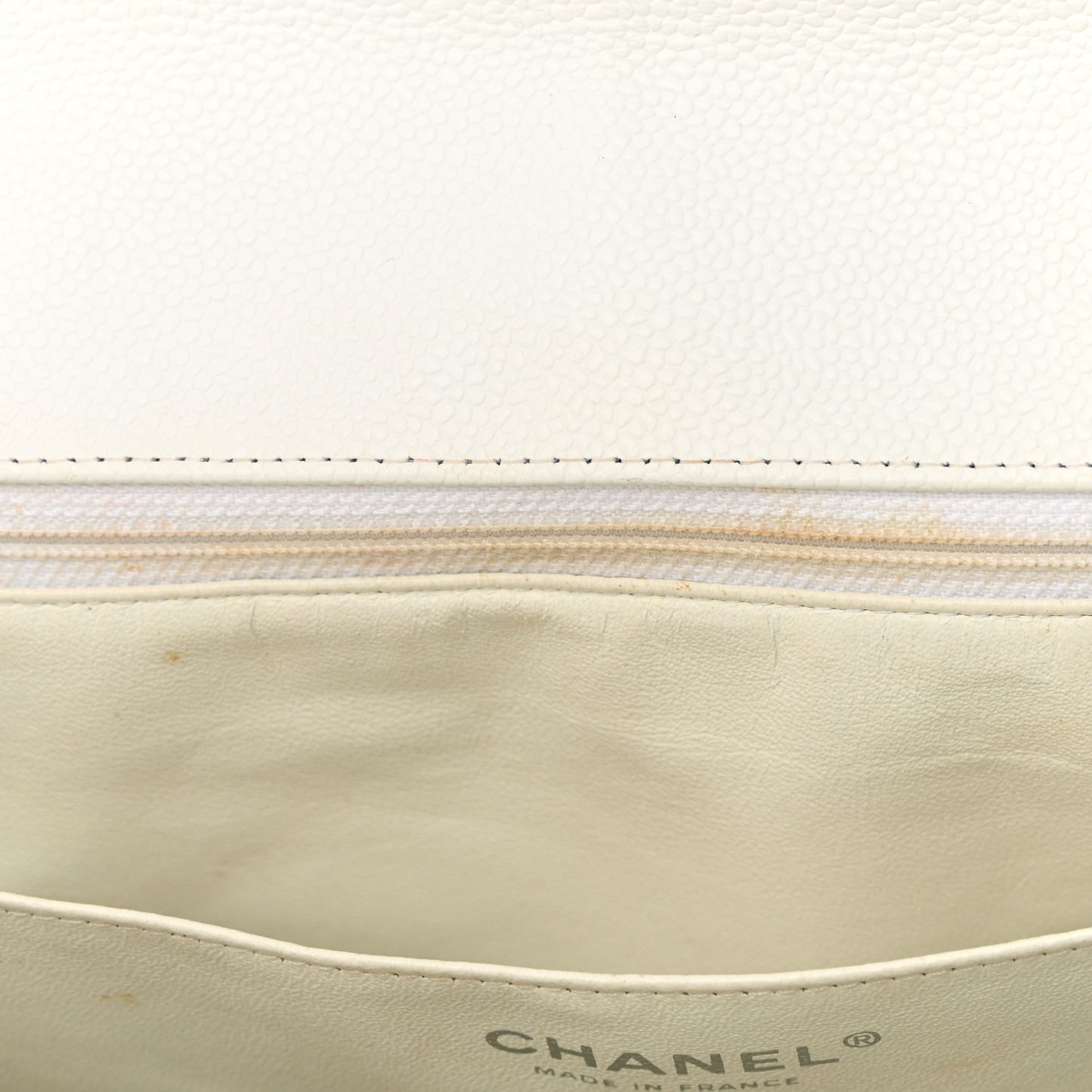 Caviar Quilted Maxi Single Flap White