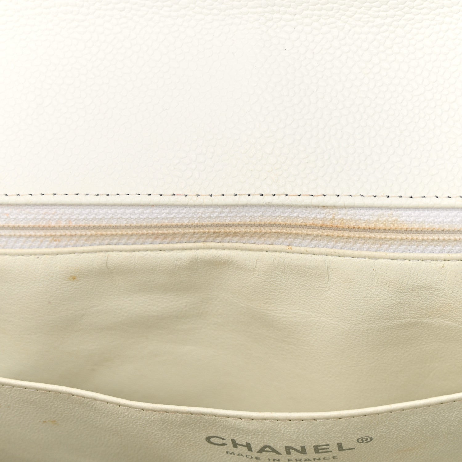 Chanel Caviar Quilted Maxi Single Flap White 13 of 18