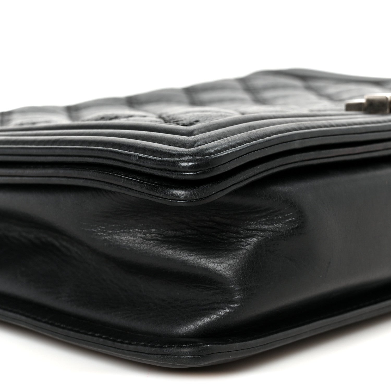 Chanel Calfskin Quilted Double Stitch New Medium Boy Flap Black 8 of 9