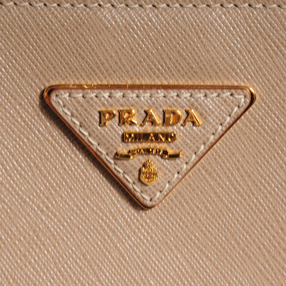 Prada Saffiano Lux Bi-Color Tote Visone Talco 7 of 11