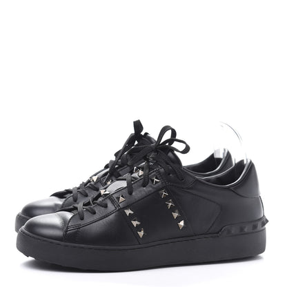Valentino Garavani Calfskin Womens Rockstud Untitled Open Sneakers 40 Black 3 of 9
