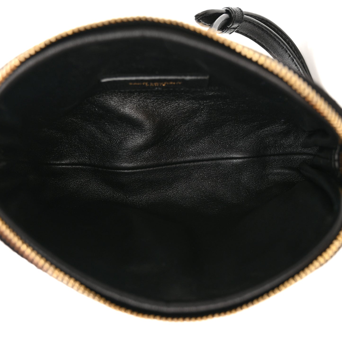 Lambskin Quilted Gaby Zipped Pouch Black