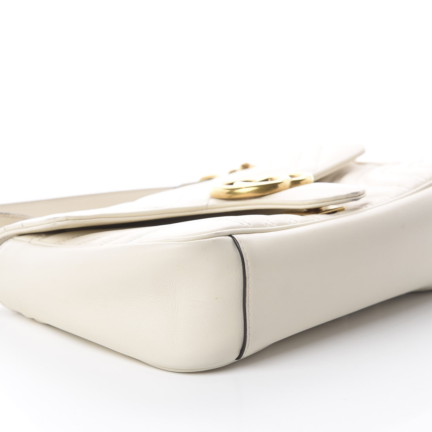 Gucci Calfskin Matelasse Small GG Marmont Shoulder Bag White 5 of 8