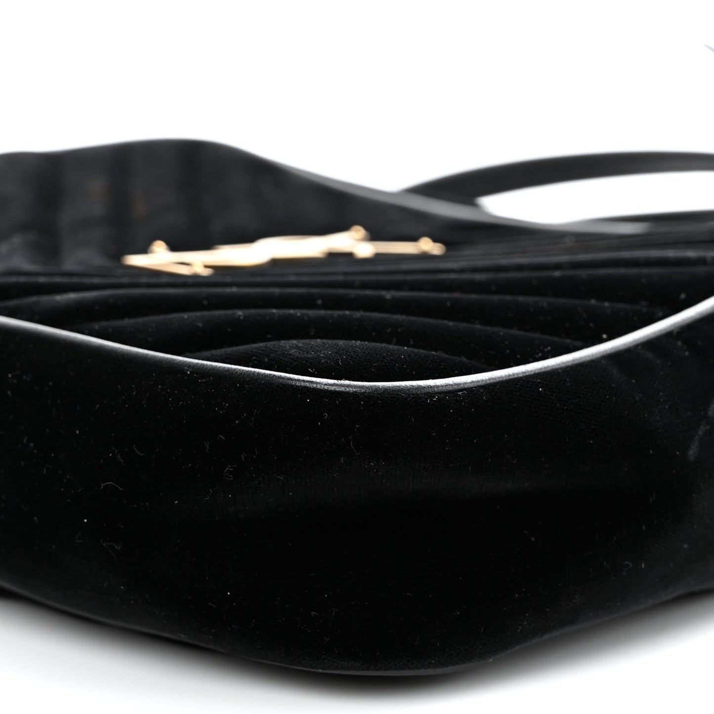 Velvet Matelasse Monogram Lou Camera Bag Black