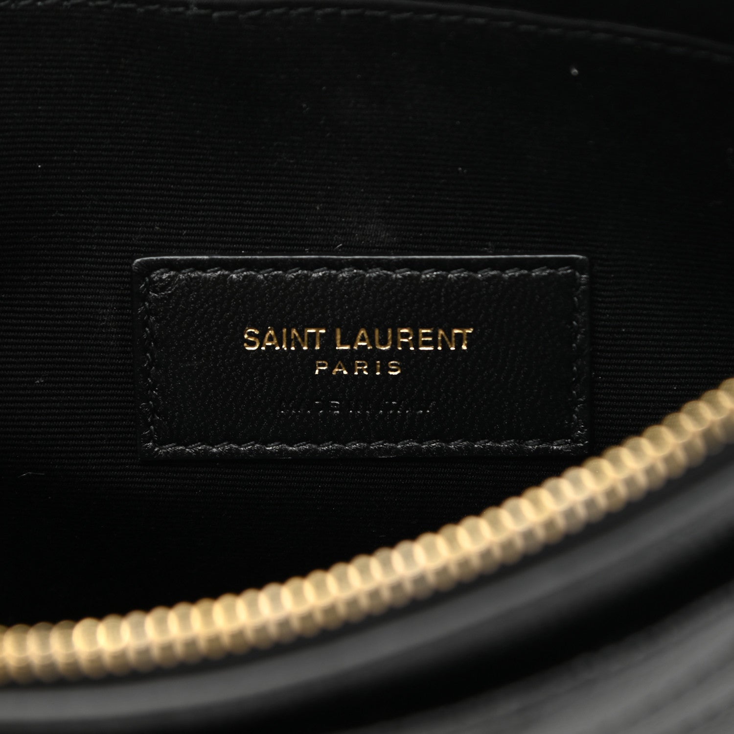 Saint Laurent Grain De Poudre Chevron Monogram Large Bill Pouch Black 6 of 7