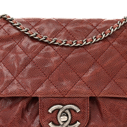 Chanel Crumpled Calfskin Quilted Medium Elastic Flap Bordeaux 8 of 11
