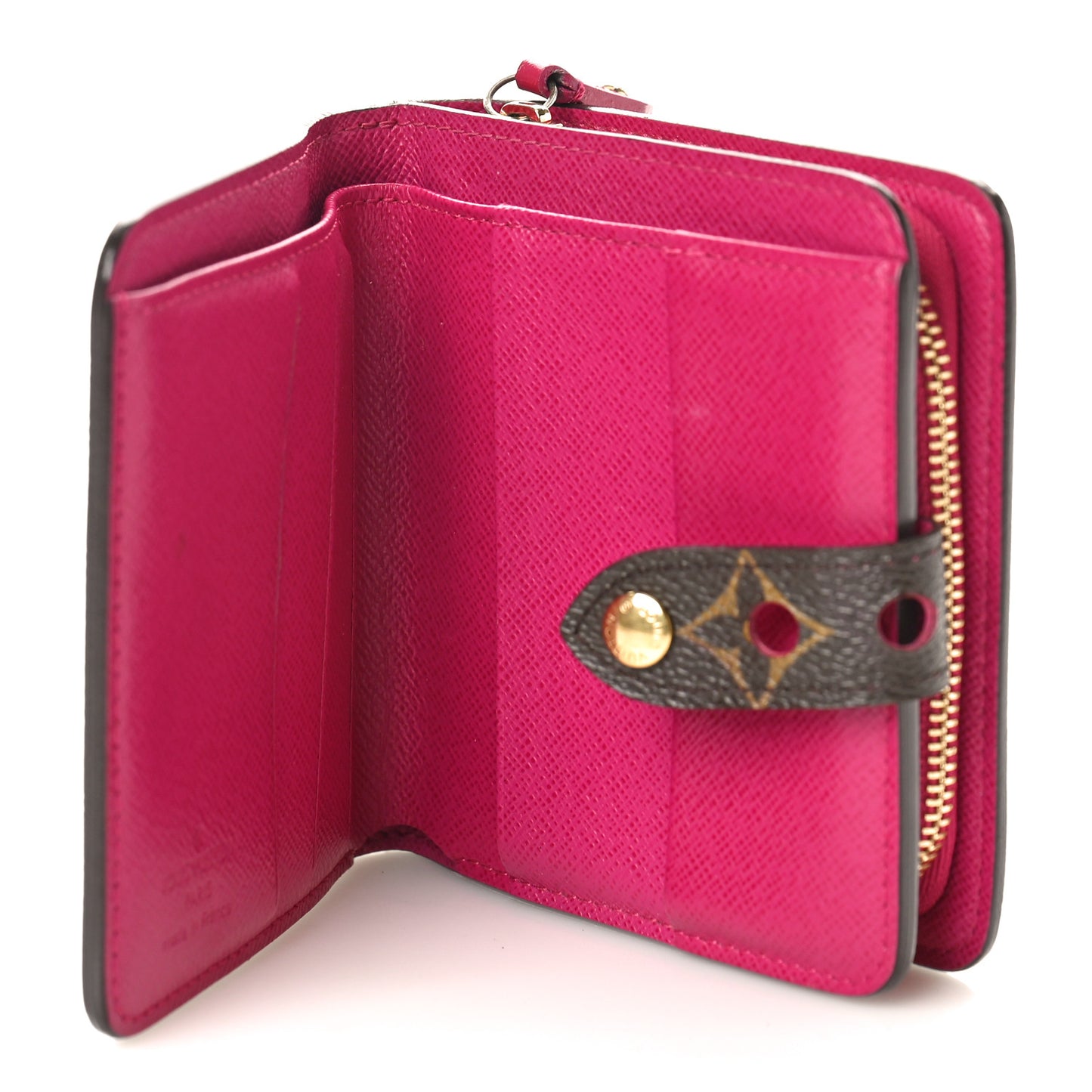 Monogram Perforated Compact Zipped Wallet Fuchsia
