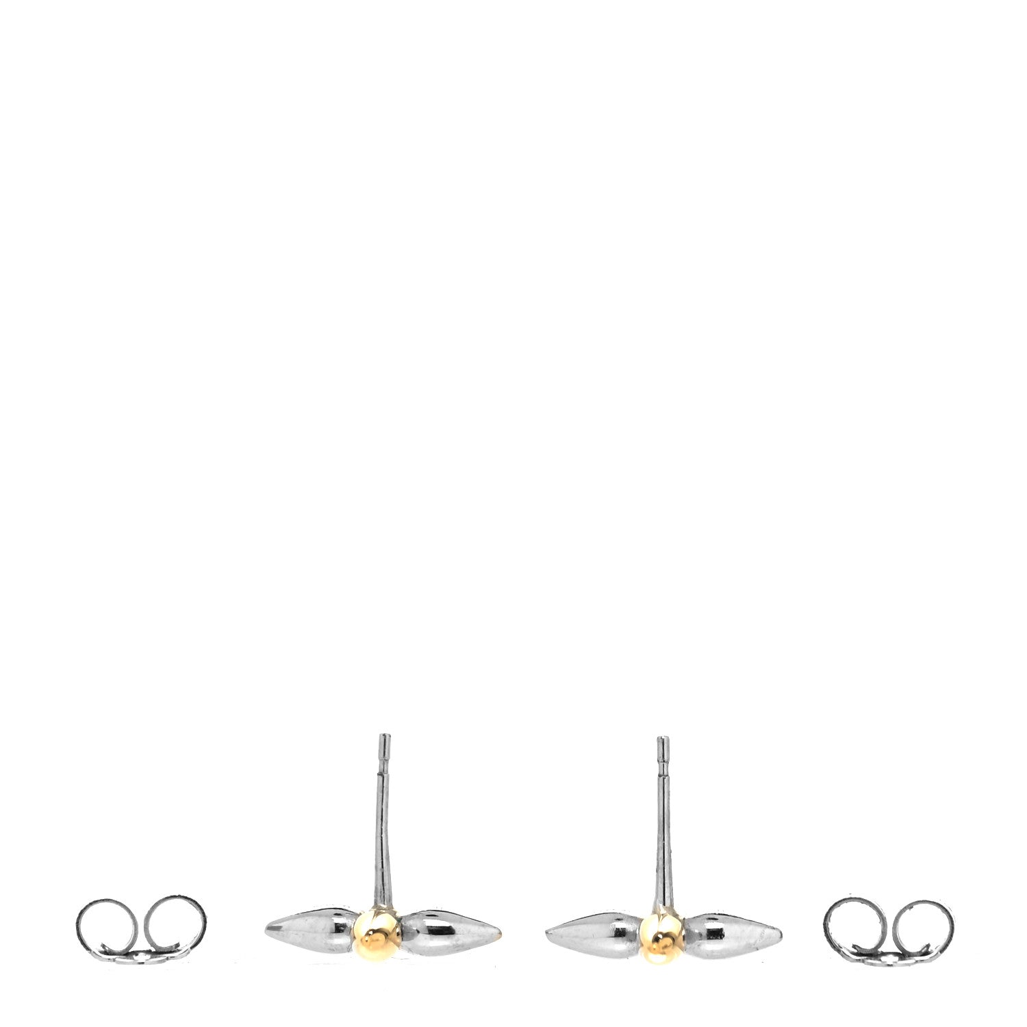 Louis Vuitton Metal Louisette Earrings Silver Gold 3 of 4
