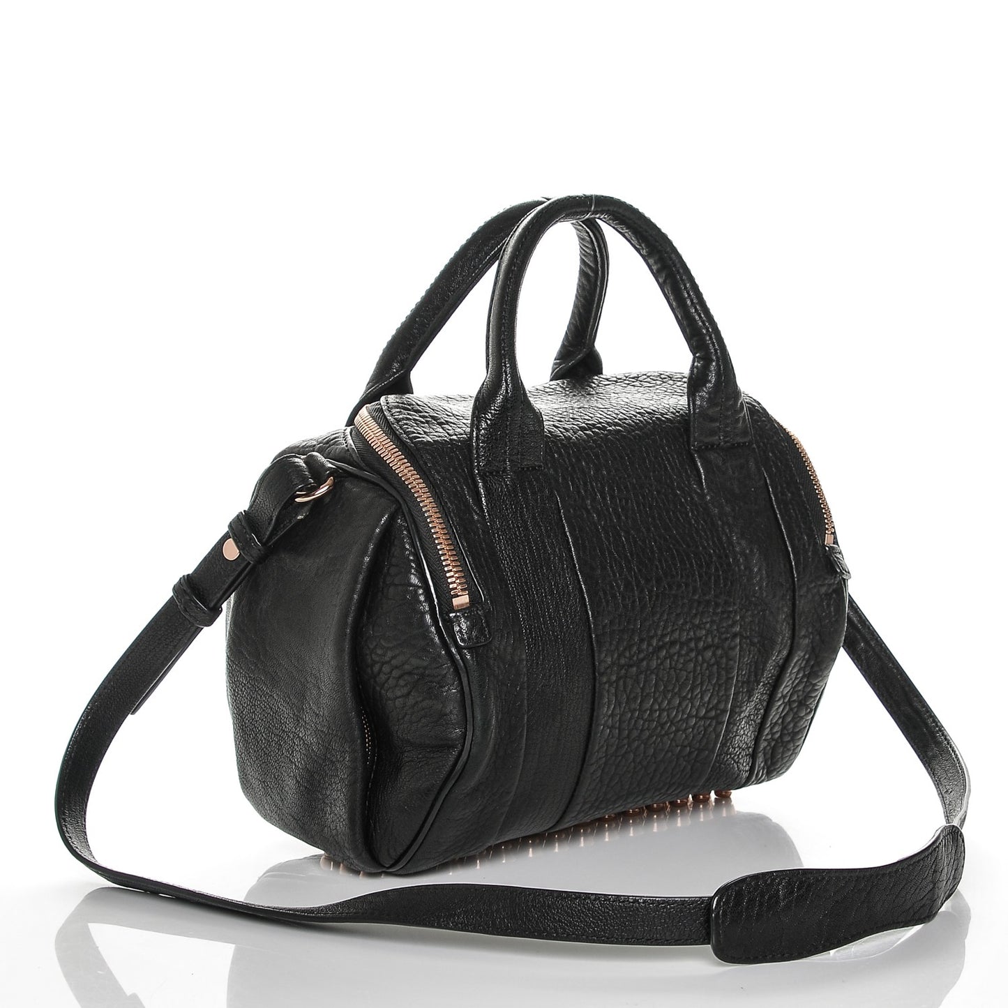 Pebbled Lambskin Rockie Black Rose Gold Hardware