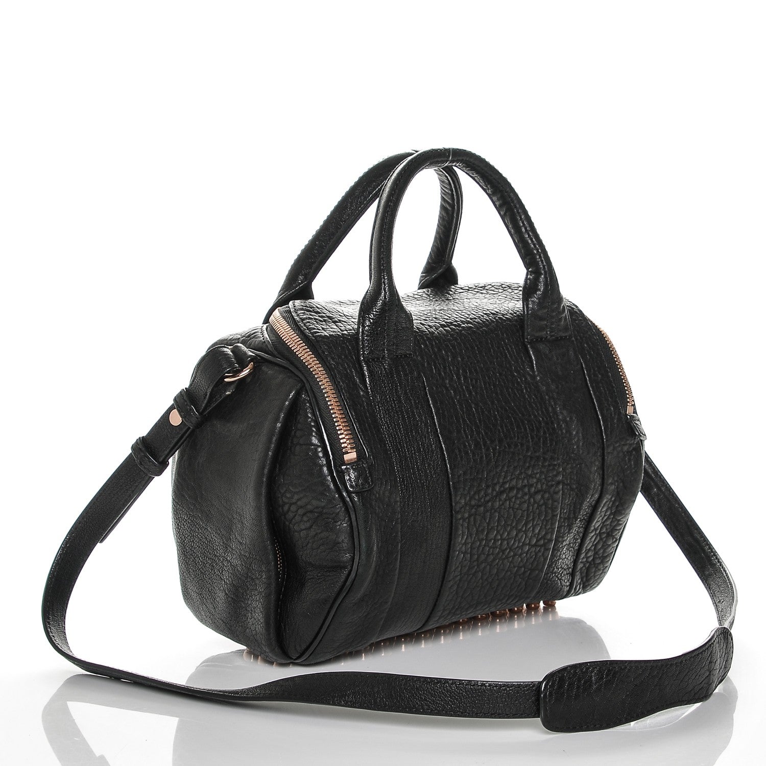 Alexander Wang Pebbled Lambskin Rockie Black Rose Gold Hardware 3 of 6