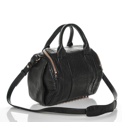 Alexander Wang Pebbled Lambskin Rockie Black Rose Gold Hardware 3 of 6