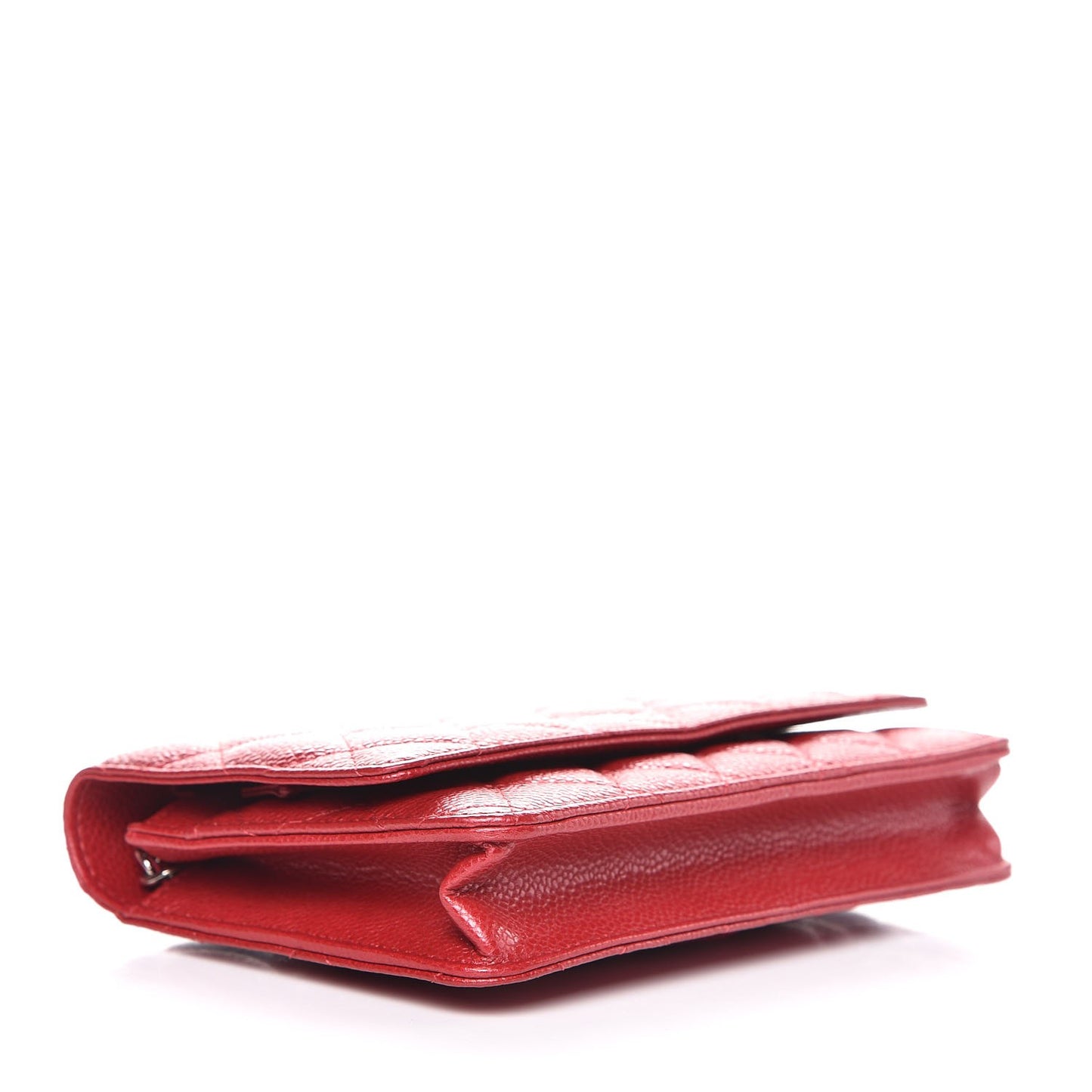Pearly Caviar Quilted Wallet on Chain WOC Dark Pink