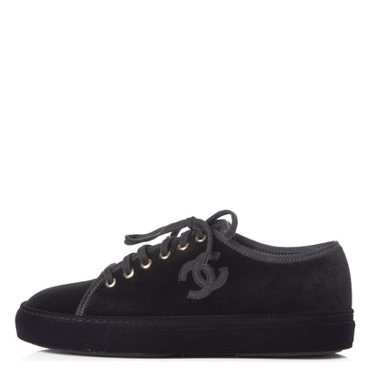 Chanel Velvet CC Sneakers 39 Black 1 of 9