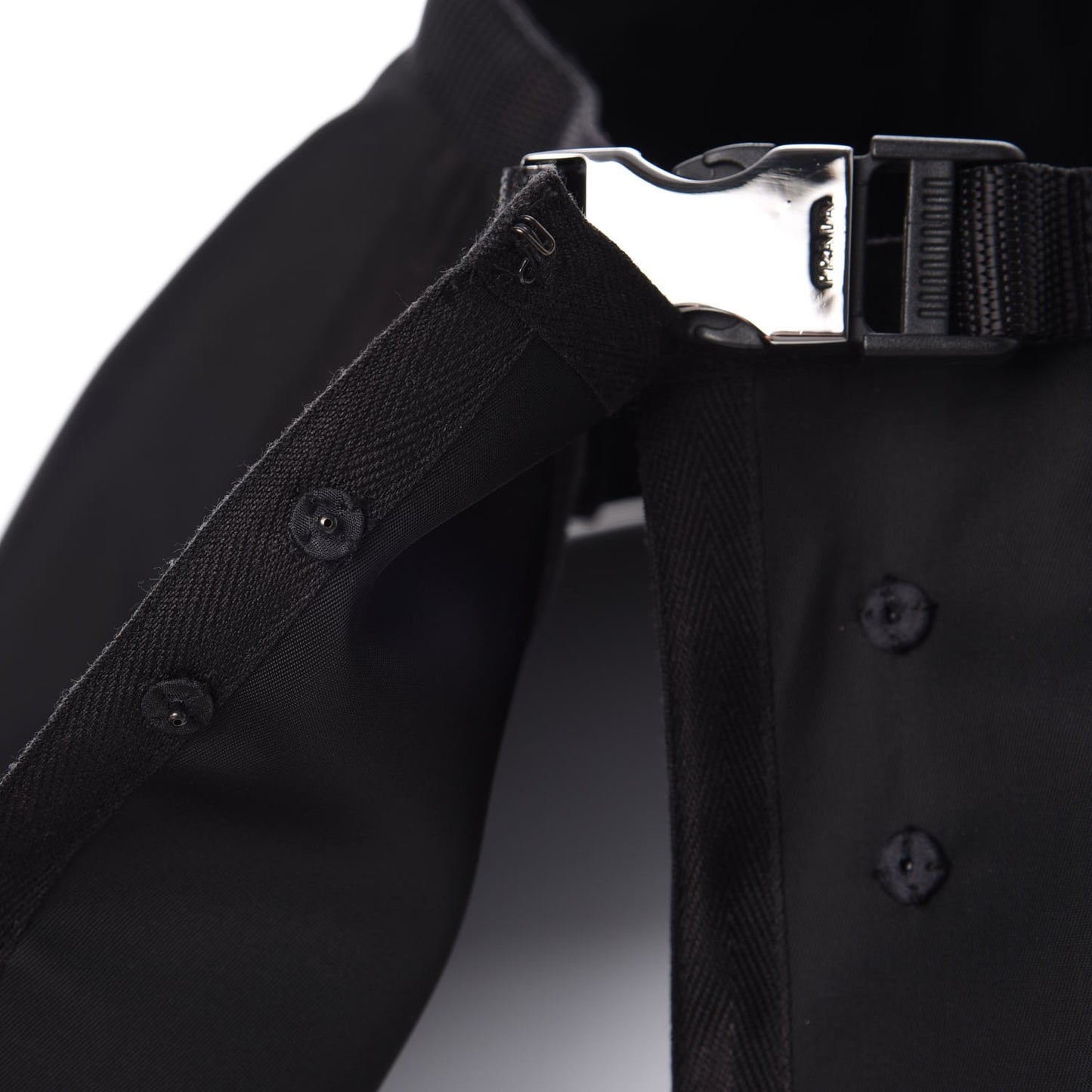 Tessuto Nylon Peplum Belt Nero Black