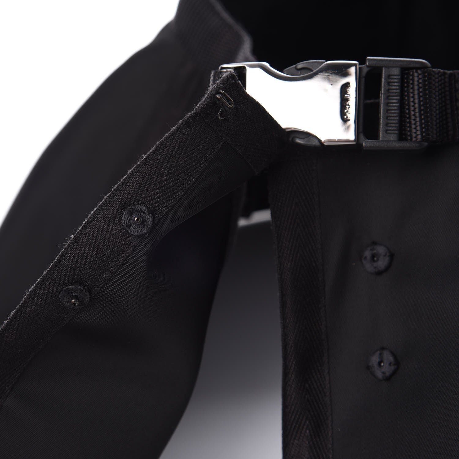 Prada Tessuto Nylon Peplum Belt Nero Black 6 of 13