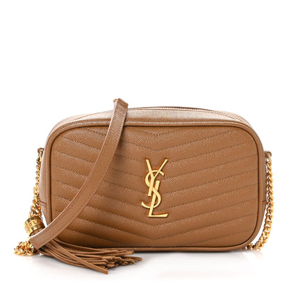 Saint Laurent Grain De Poudre Matelasse Monogram Mini Lou Camera Bag Dark Natural 1 of 11