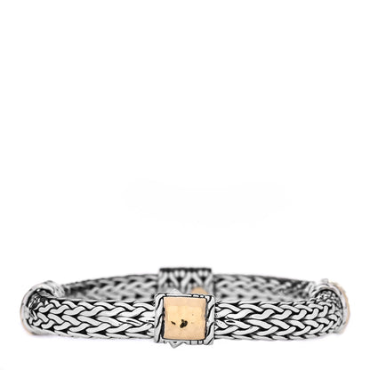 John Hardy Sterling Silver 22K Yellow Gold 10mm Classic Chain Hammered Bracelet 3 of 6