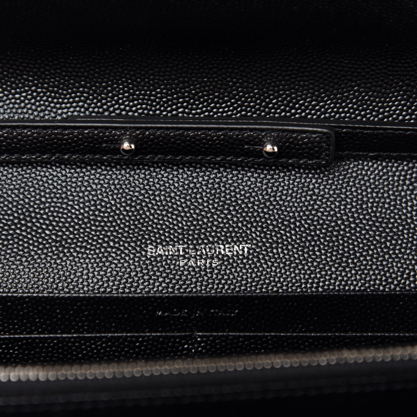 Grain De Poudre Matelasse Chevron Monogram Chain Wallet Black