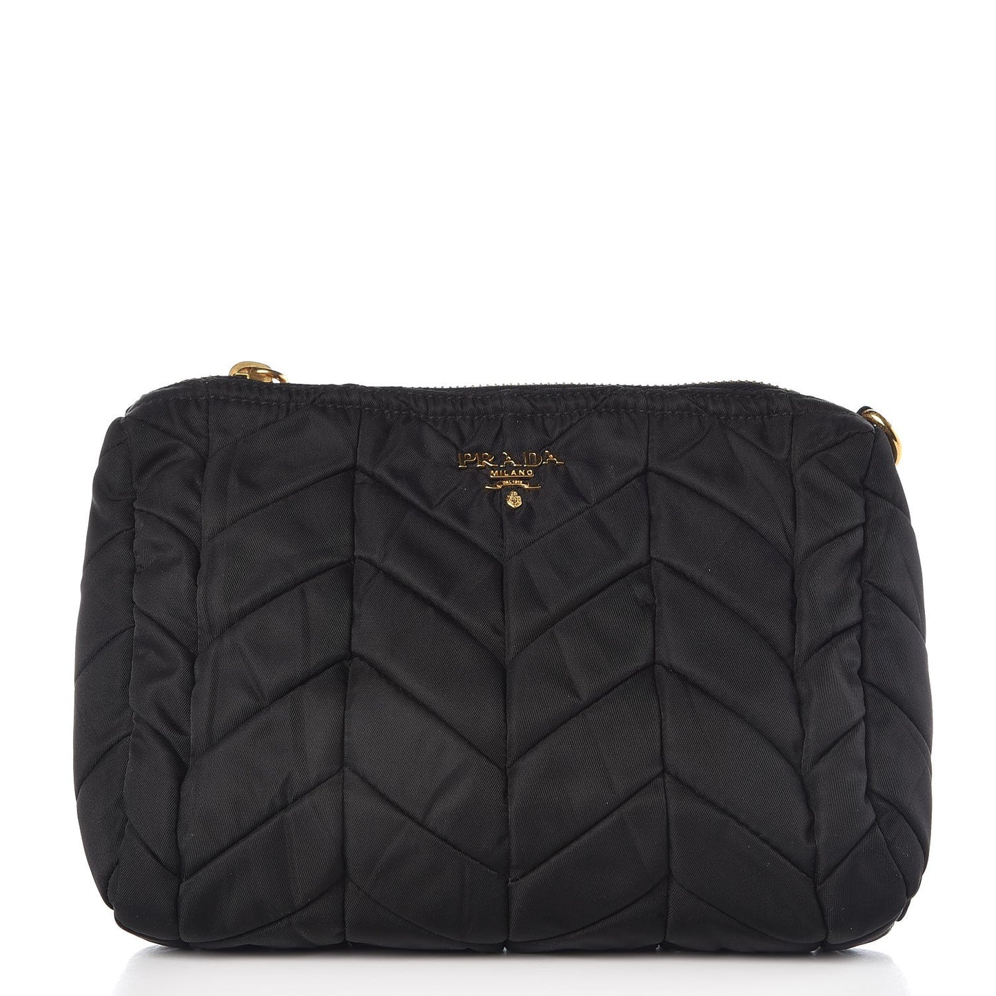 Tessuto Nylon Chevron Quilted Wrislet Nero Black