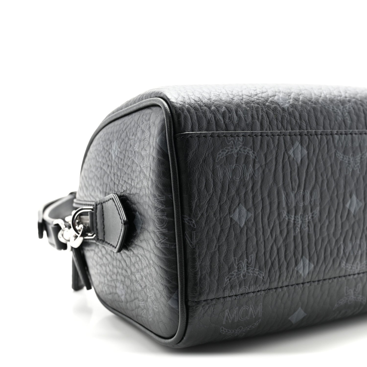 MCM Visetos Small Ella Boston Bag Black 8 of 9