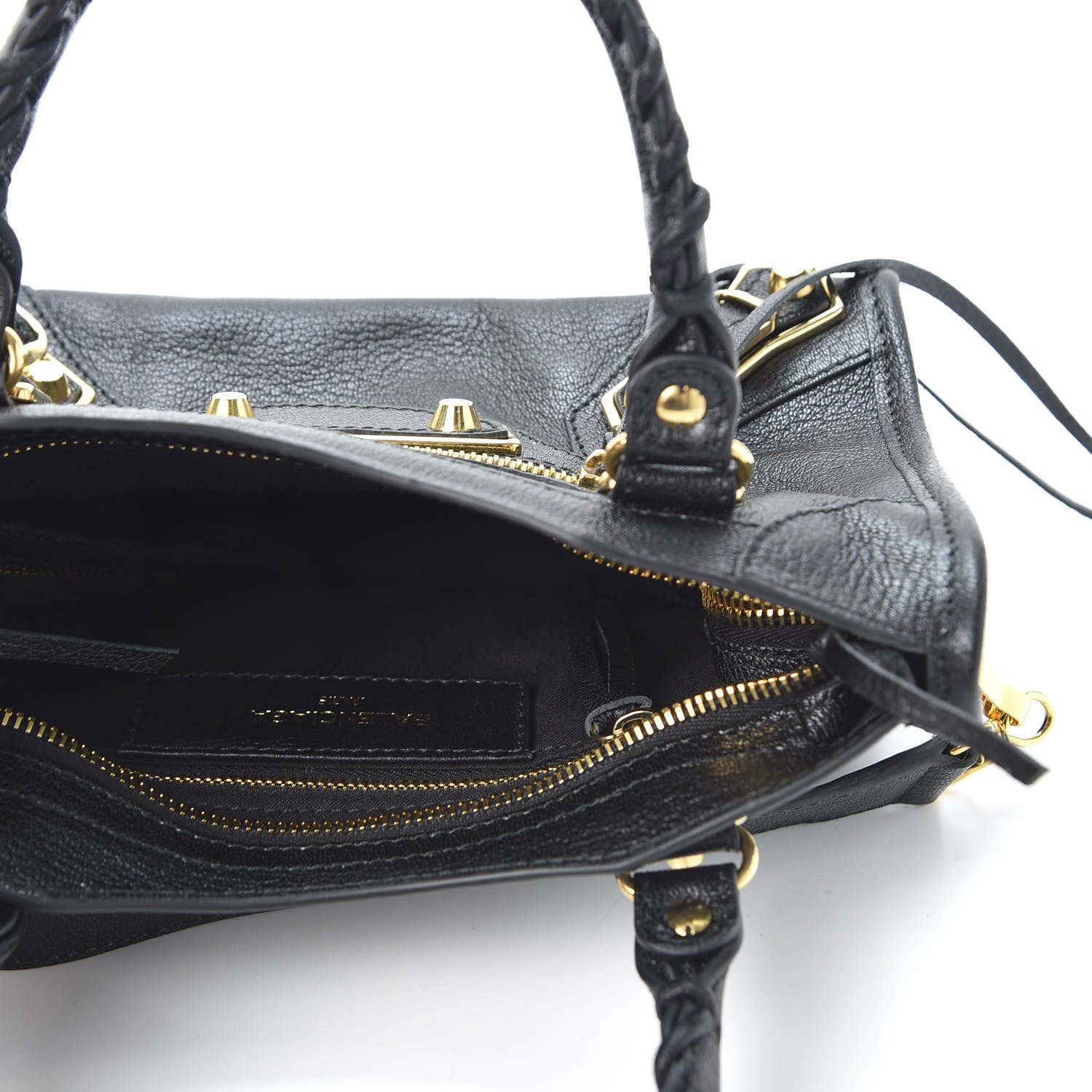 Balenciaga Chevre Gold Metallic Edge Hardware Mini City Black 4 of 9