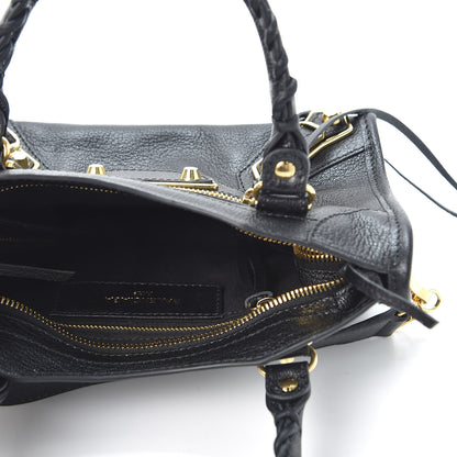 Balenciaga Chevre Gold Metallic Edge Hardware Mini City Black 4 of 9