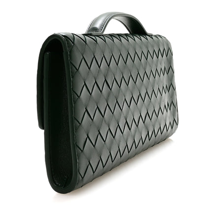 Bottega Veneta Nappa Intrecciato Long Andiamo Top Handle Clutch Emerald Green 3 of 7