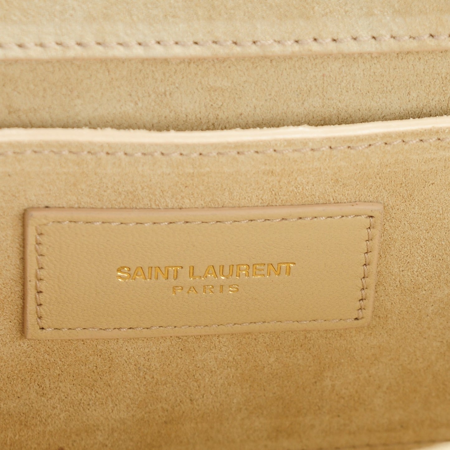 Patent Grain de Poudre Lutetia Flap Clutch Beige