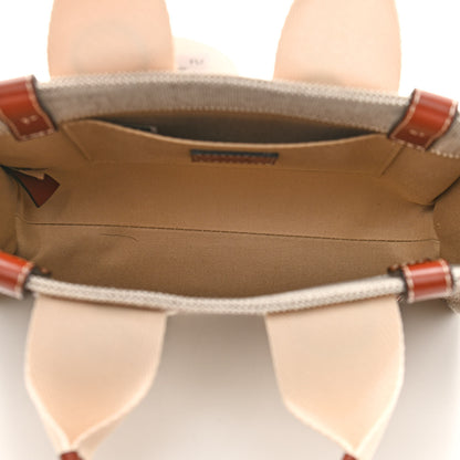 Chloe Cotton Calfskin Small Woody Ribbon Tote White Brown 5 of 11