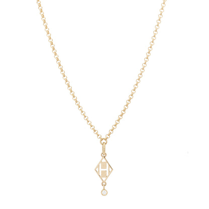 Hermes 18K Rose Gold Diamond Gambade Pendant Necklace 1 of 5