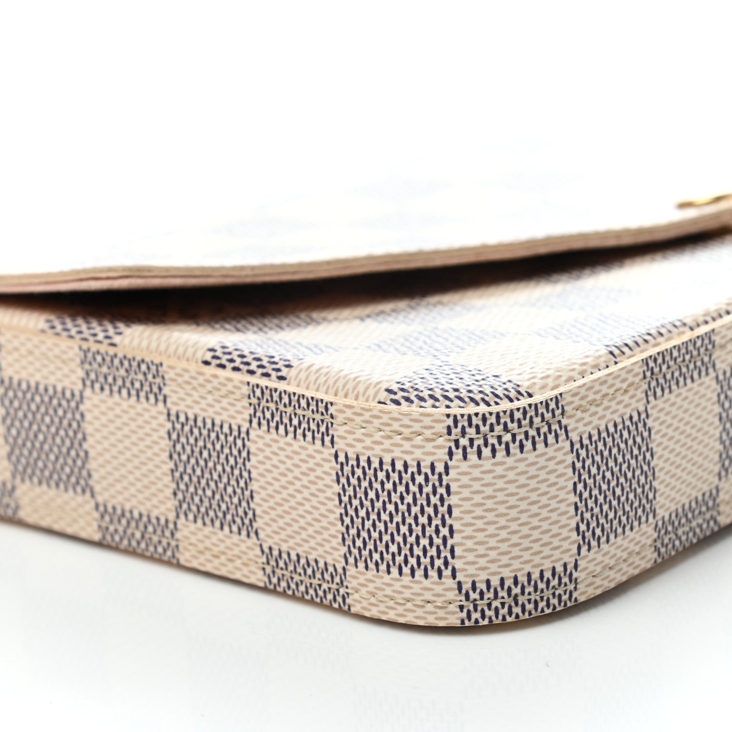 Louis Vuitton Damier Azur Pochette Felicie Chain Wallet Rose Ballerine 9 of 10