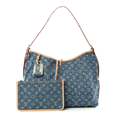 Louis Vuitton Monogram Denim CarryAll MM Blue 3 of 10