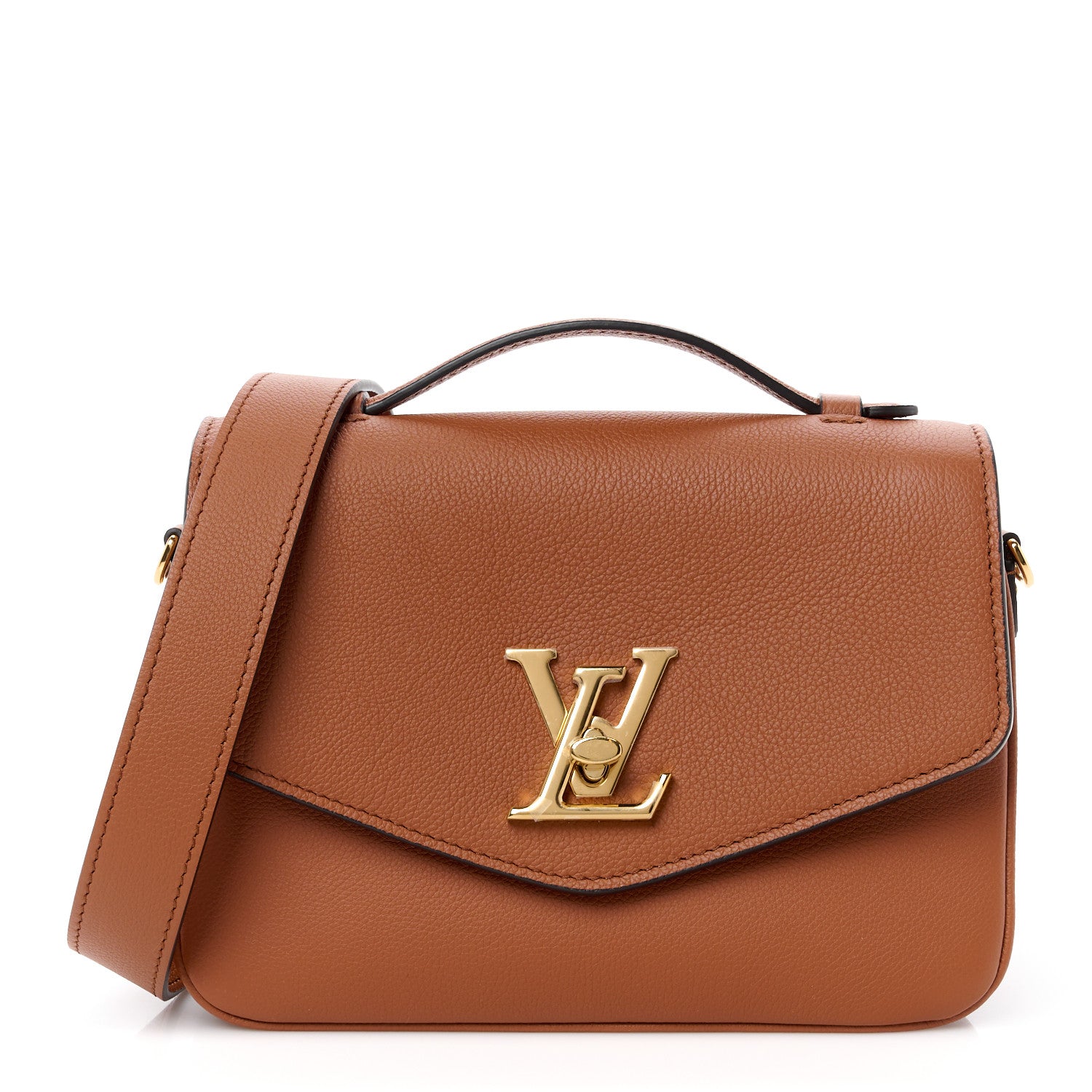 Louis Vuitton Grained Calfskin Lockme Oxford Cognac 1 of 13