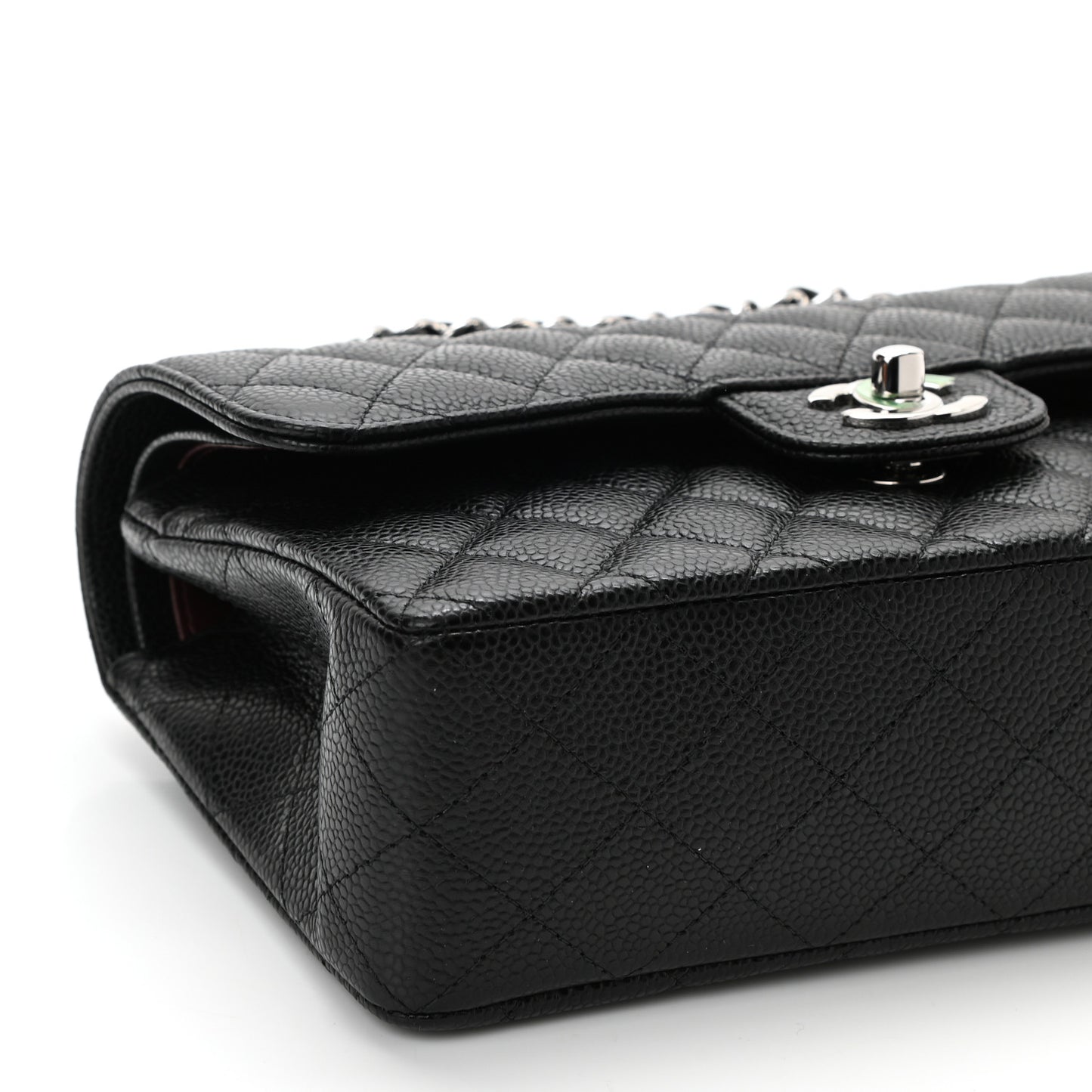 Caviar Quilted Small Double Flap Black